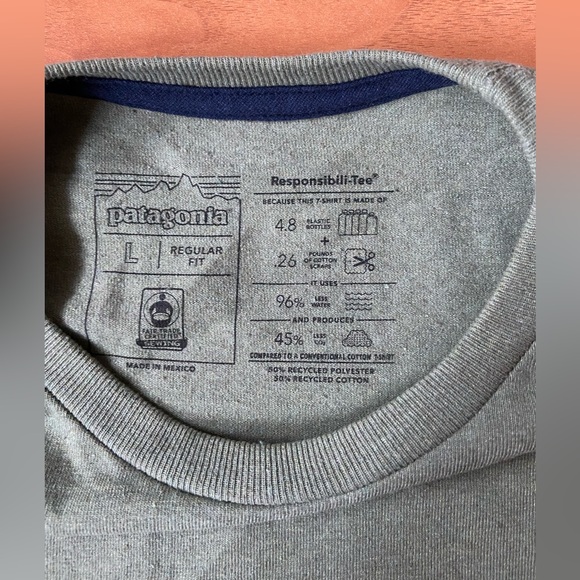 Patagonia Long Sleeve P-6 Logo Responsibili-Tee T-Shirt Men’s L Sage/Army Green - Picture 6 of 6